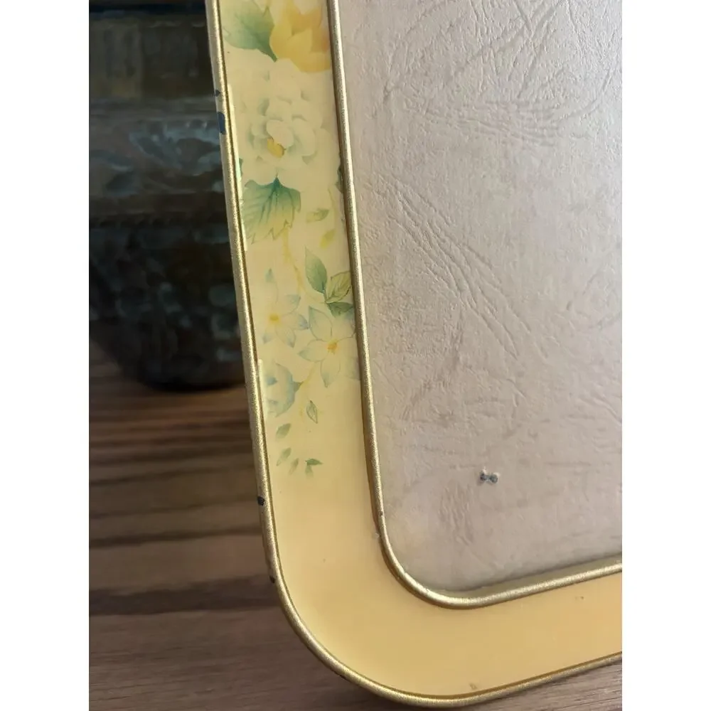 Vintage 1950s Bucklers Fifth Ave NY Picture Frame Metal Enamel Floral Frame 8x10